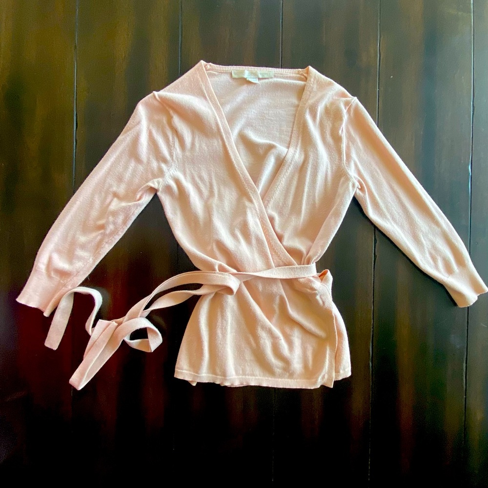 Boston proper light pink wrap top